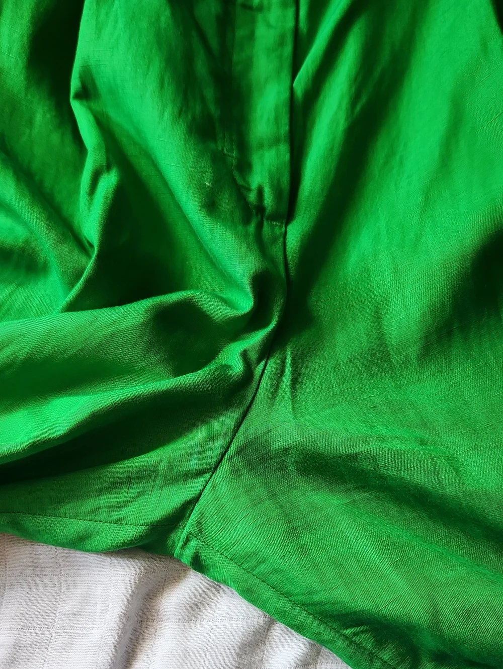 COS High-waist Wide Leg Pleated Front Linen Blend Pants in Bright Green Size 10